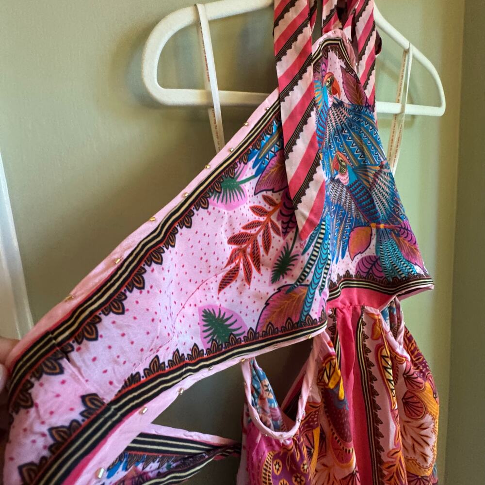 FARM Rio Pink Multi Floral Halter Maxi Dress - Picture 6 of 12